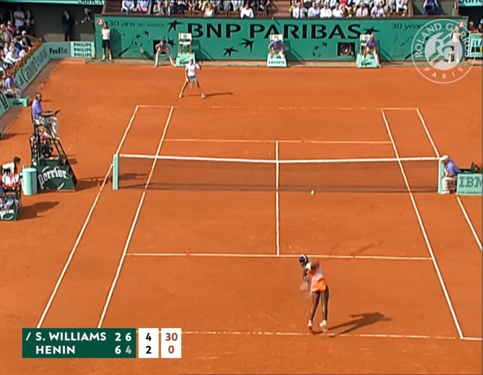 Henin raised her hand just as Williams served due to noise from the crowd