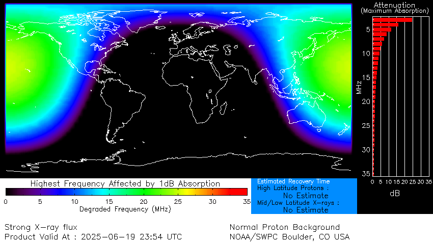 Map shows radio signal blackout caused by X-class solar flare(NOAA)