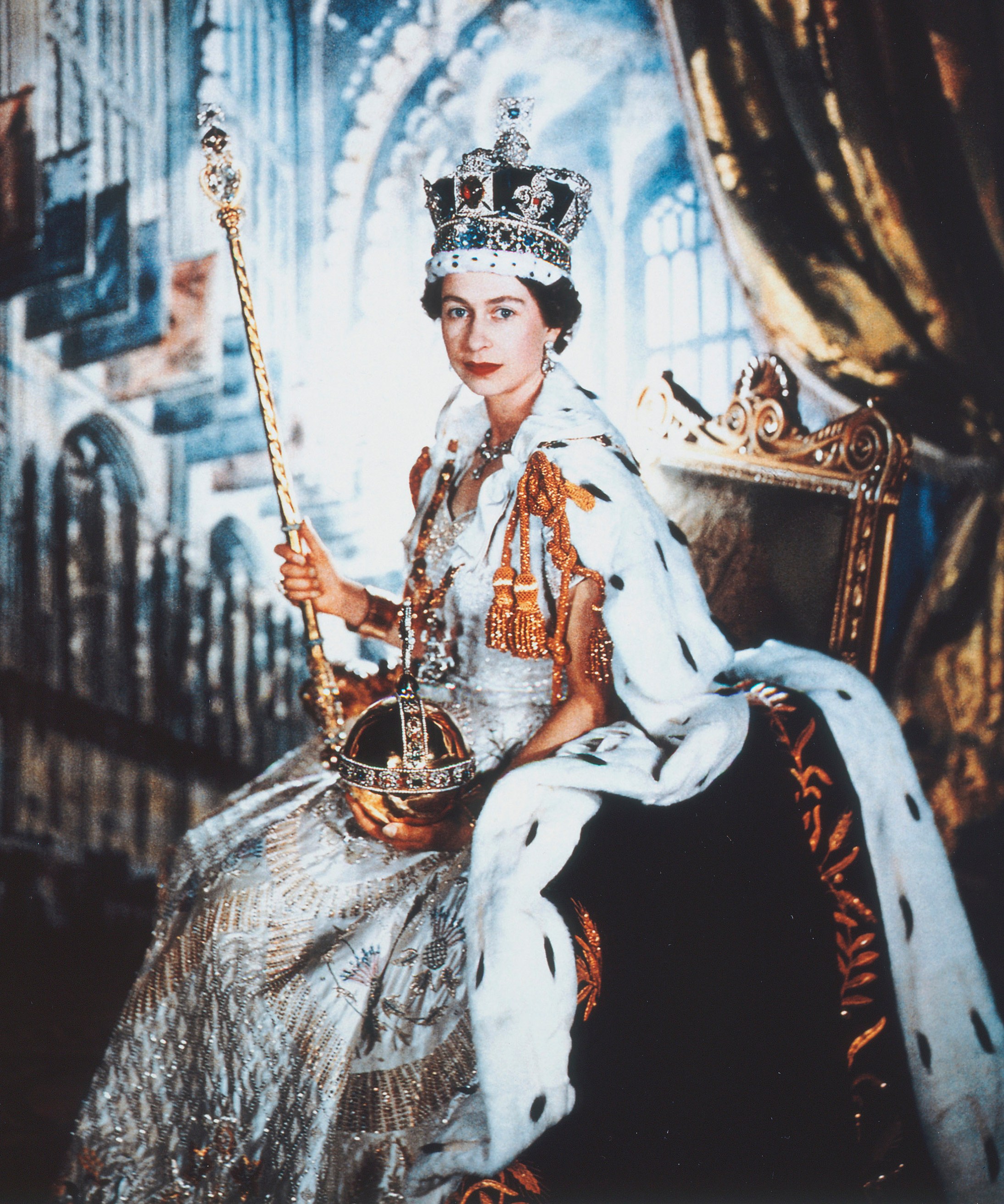 Coronation portrait of Queen Elizabeth II.