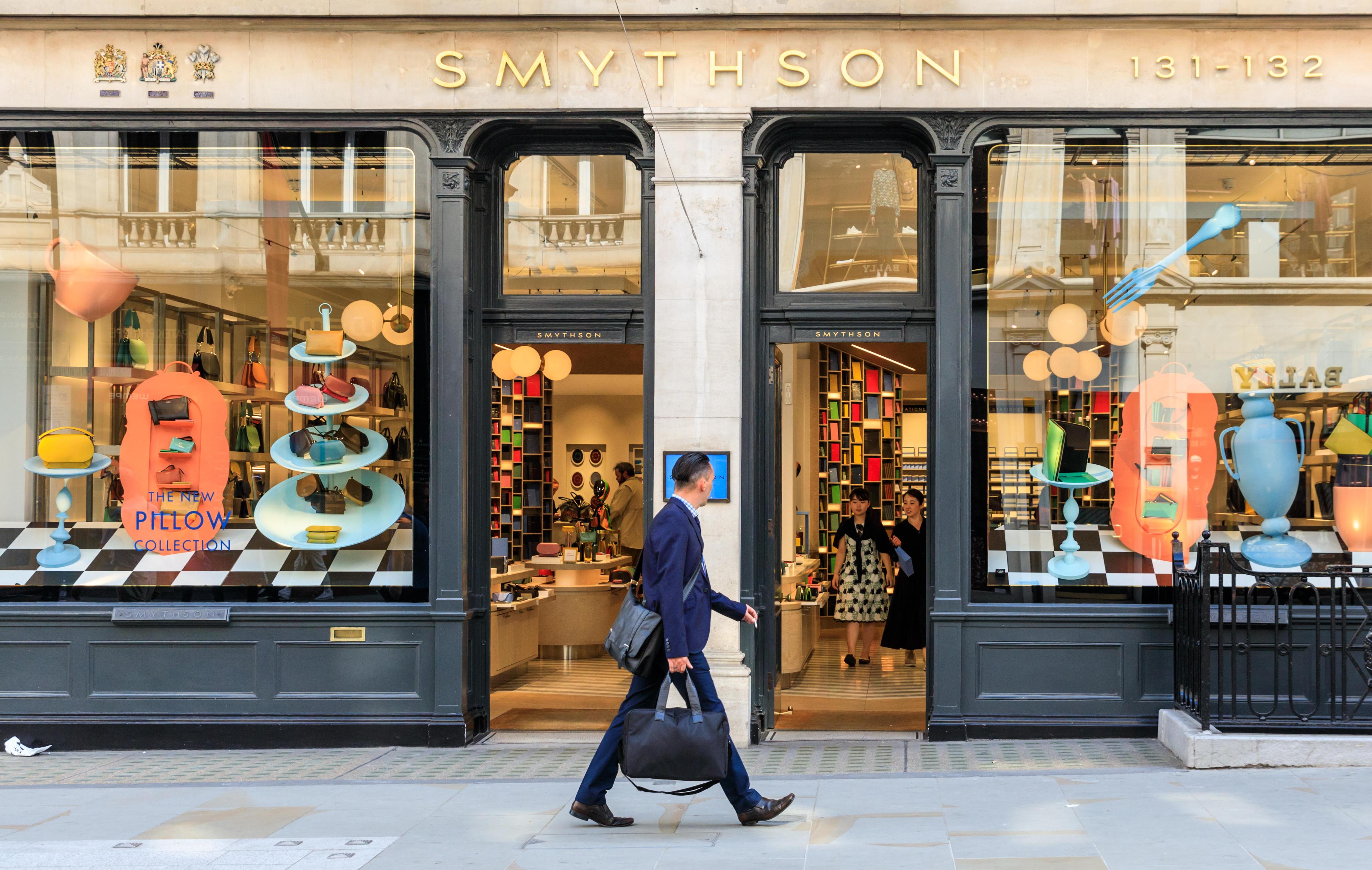 Smythson stationery and accessories store in London.