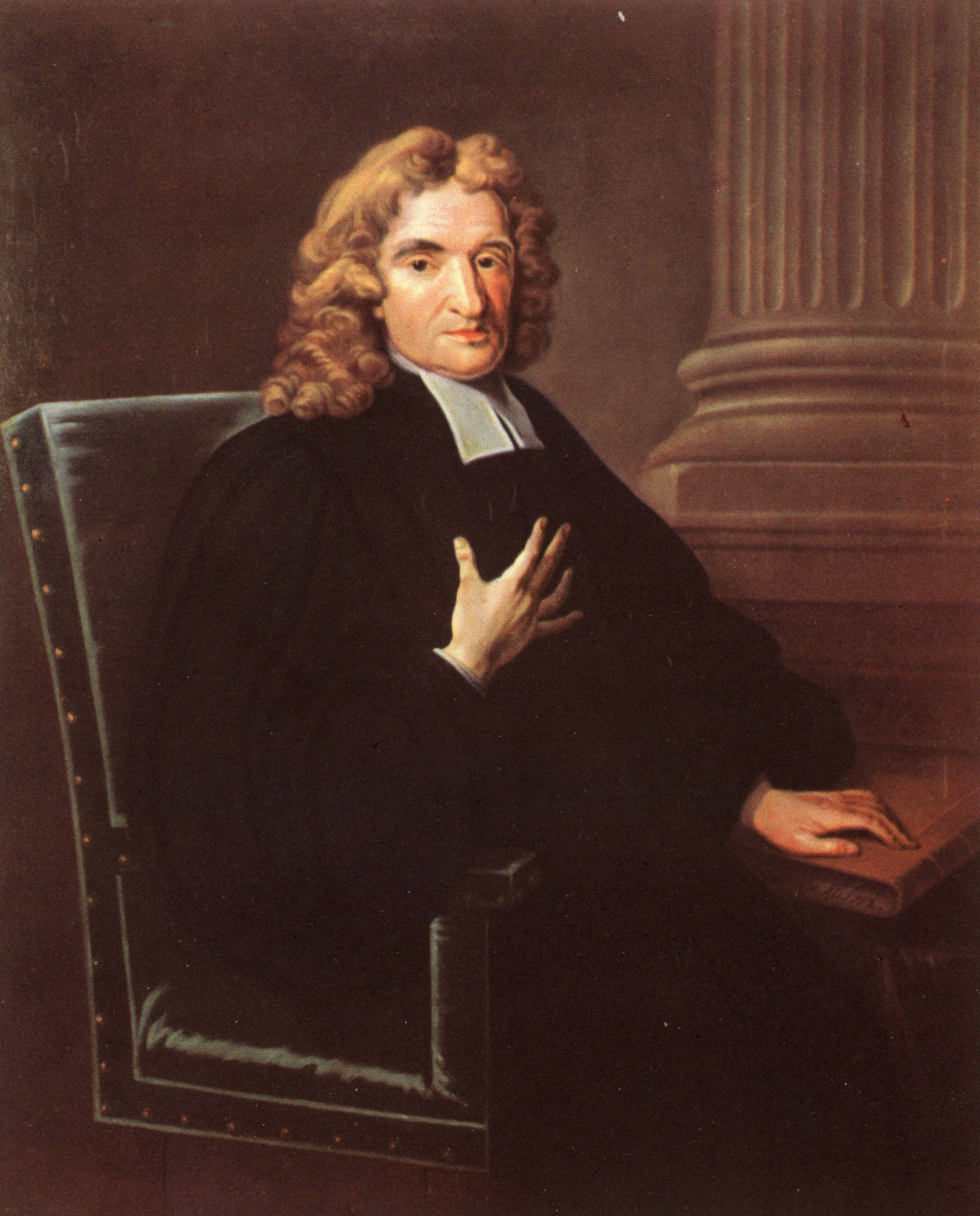 Portrait of John Flamsteed, the first Astronomer Royal.