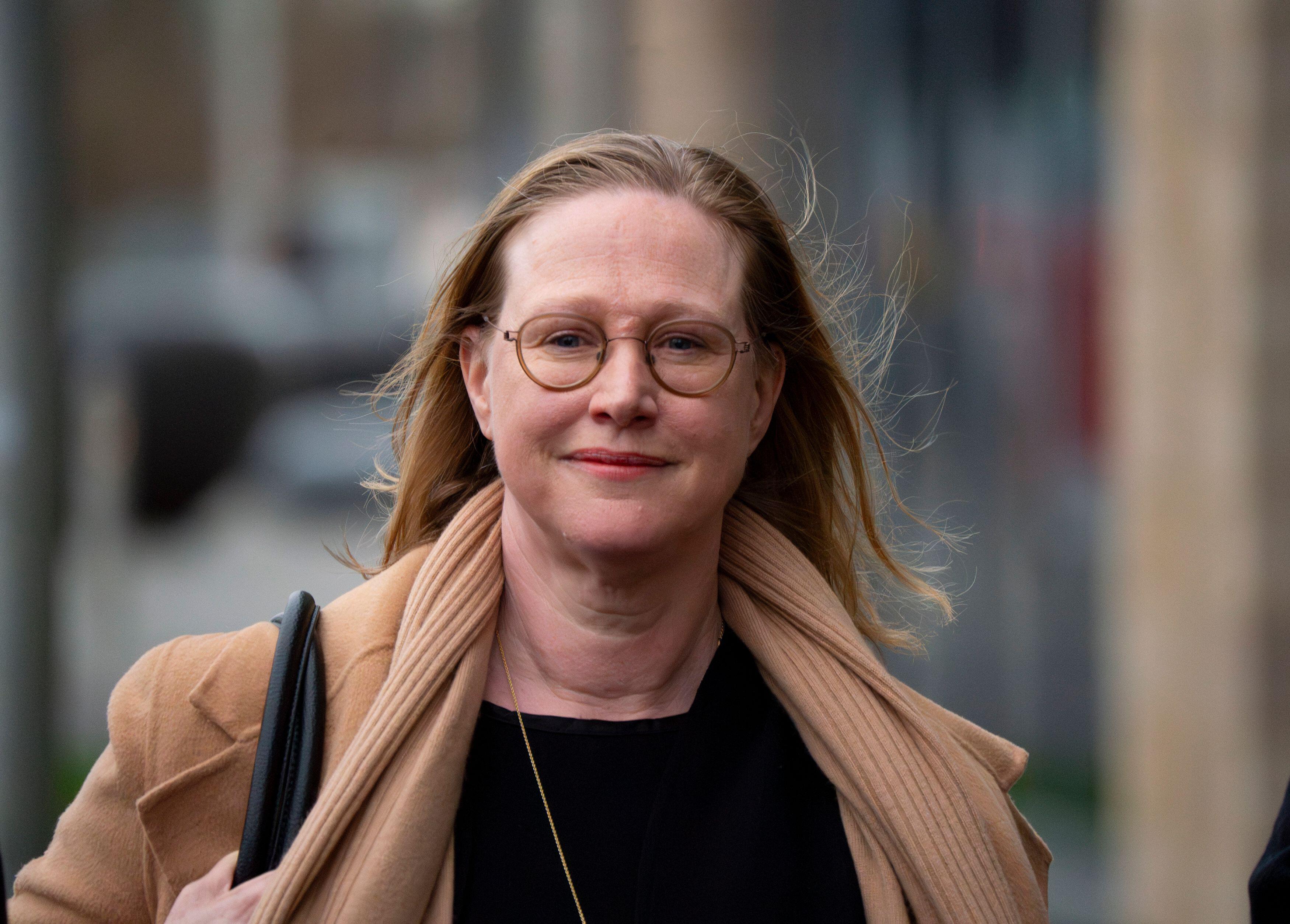 Jane Russell KC arriving at an industrial tribunal.