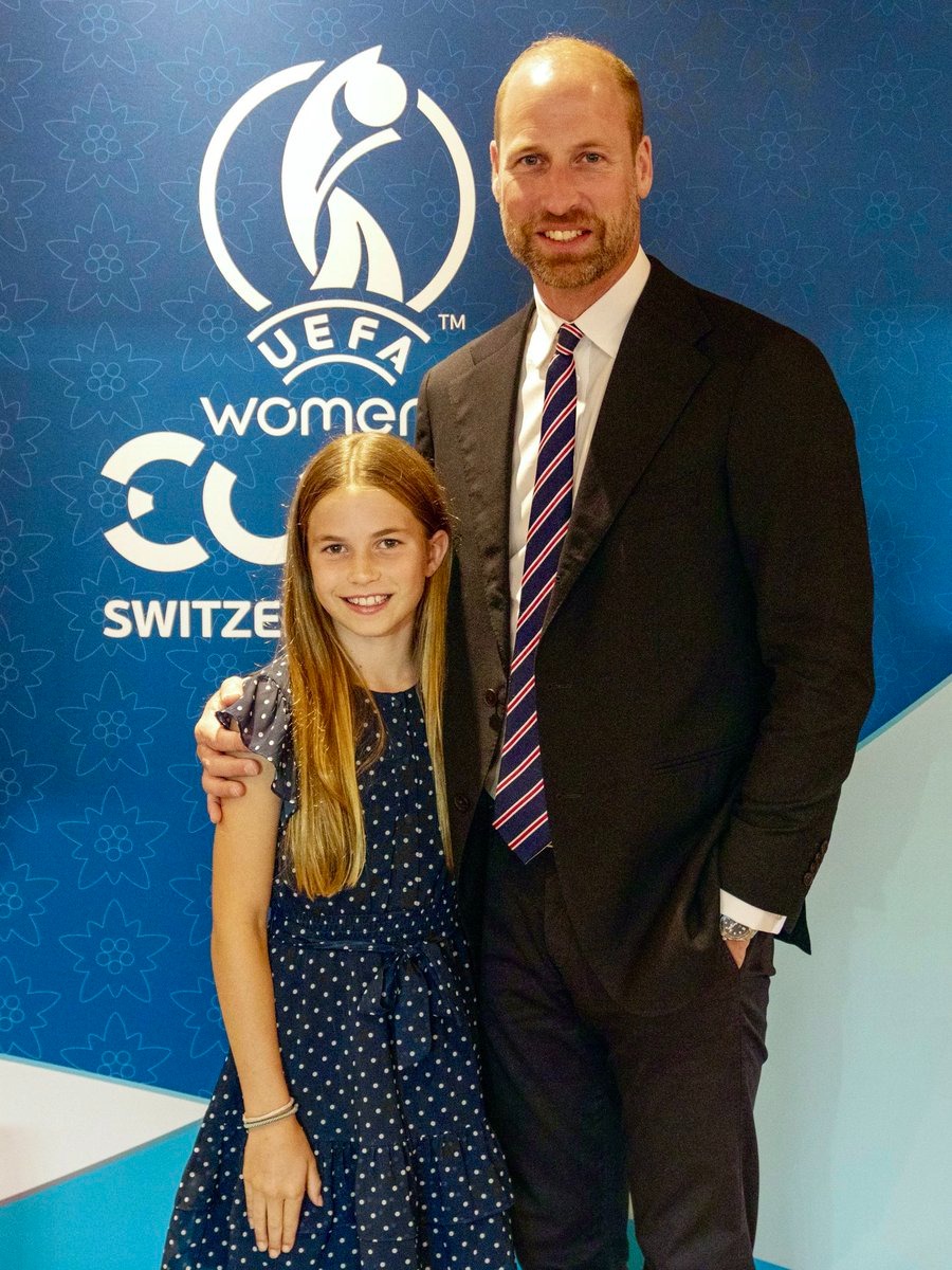 Prince William and Princess Charlotte at the UEFA Women's Euro final.
