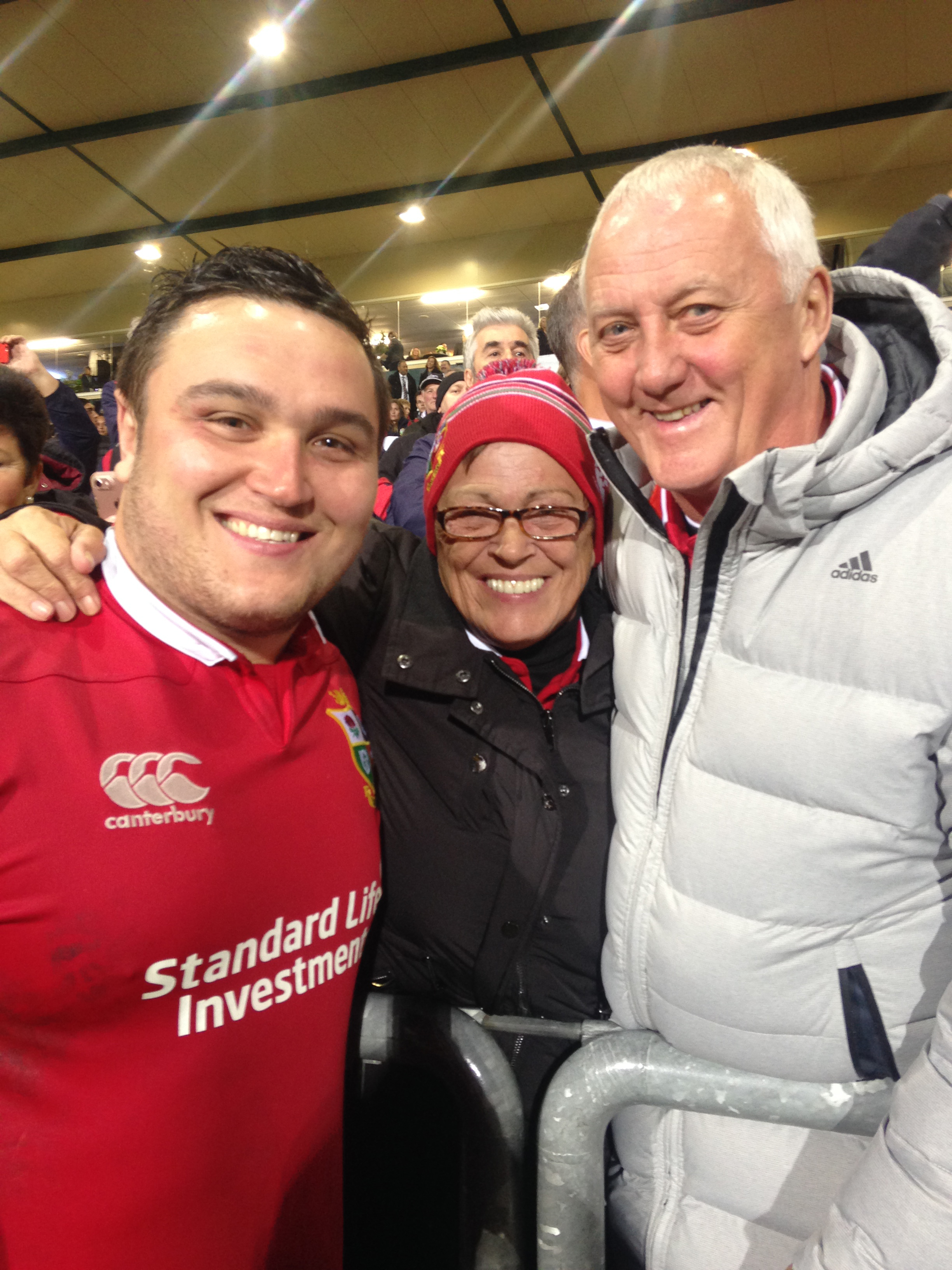 Jamie George with his father and mother.