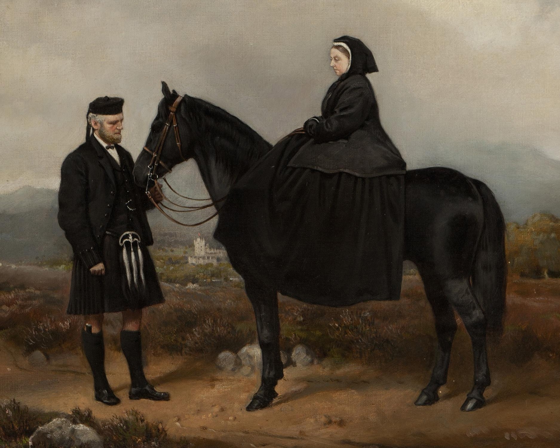Painting of Queen Victoria and John Brown.