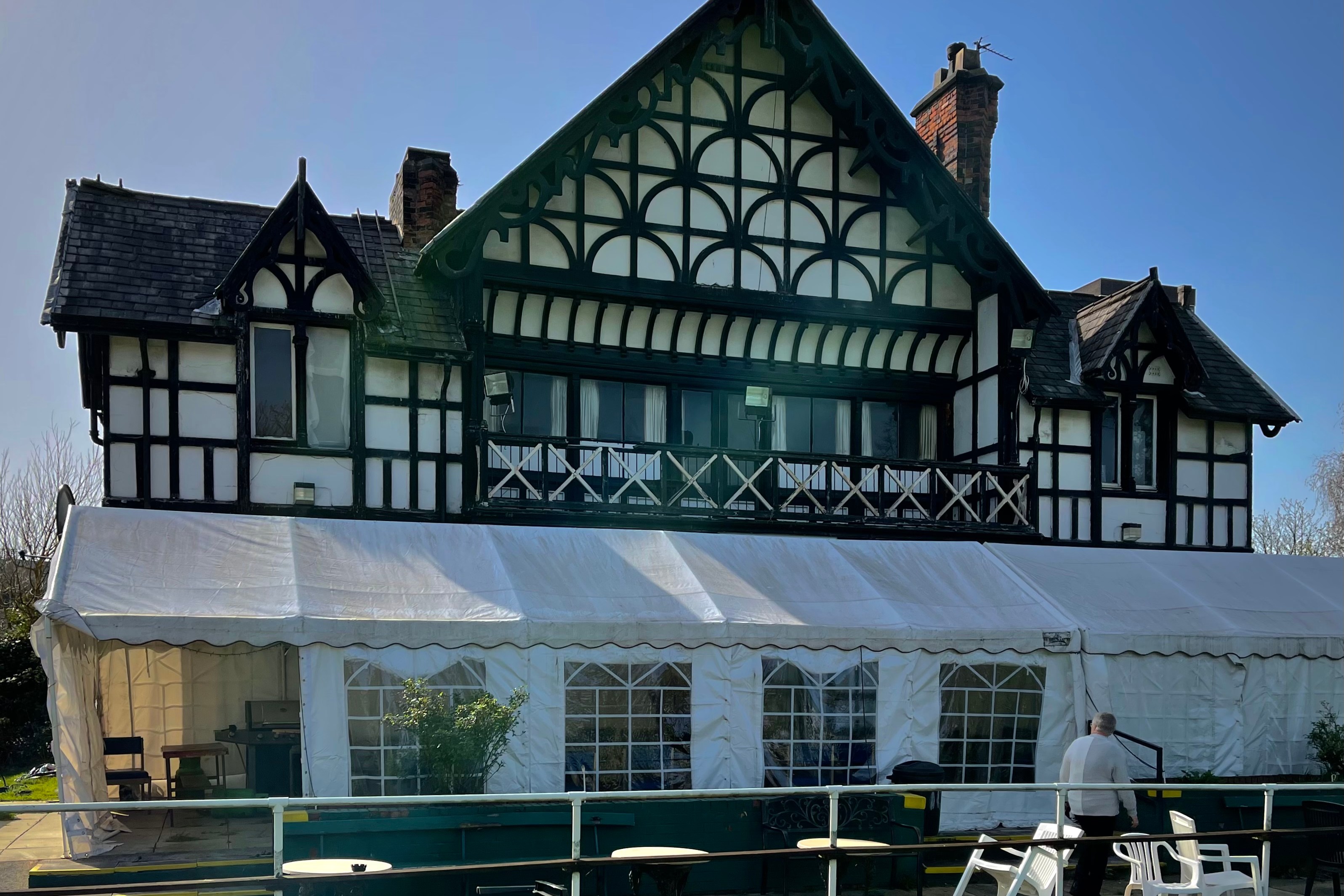 Old Trafford Bowling Club Pavilion, a Grade II listed building in Manchester.