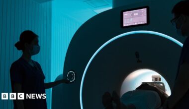 A patient undergoes an MRI