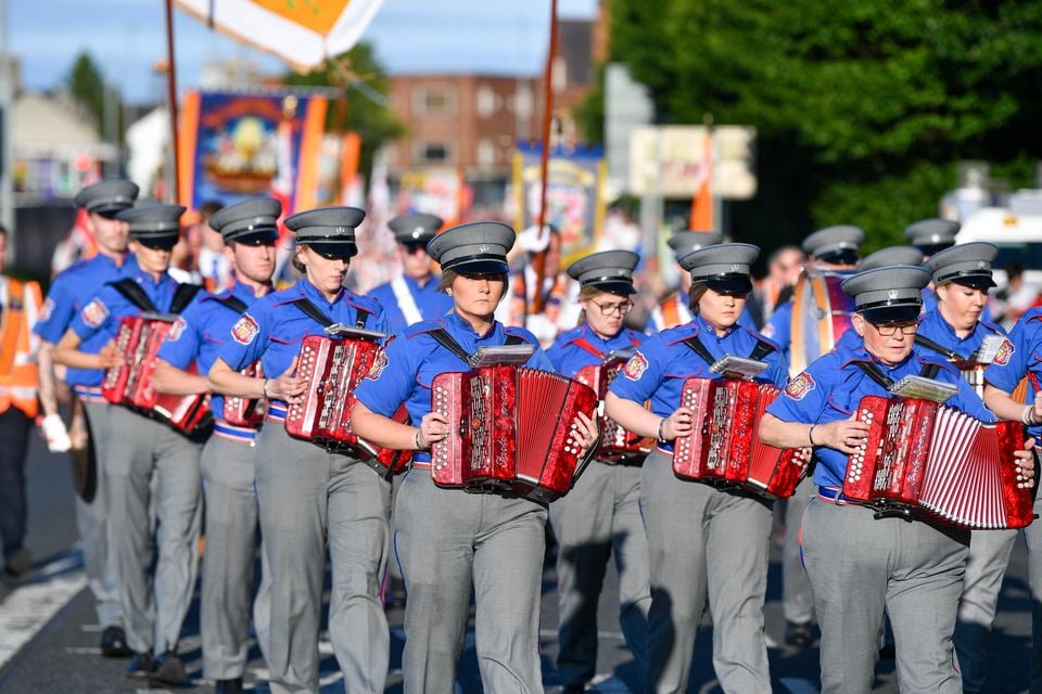 The Annual Somme Parade passing through East Belfast on Monday Evening.  Photo - Andrew McCarroll/ Pacemaker Press