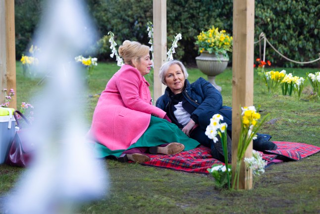 Julie and Eileen enjoy an afternoon at the lake in Corrie