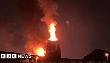 South Belfast bonfire set alight despite concerns over asbestos
