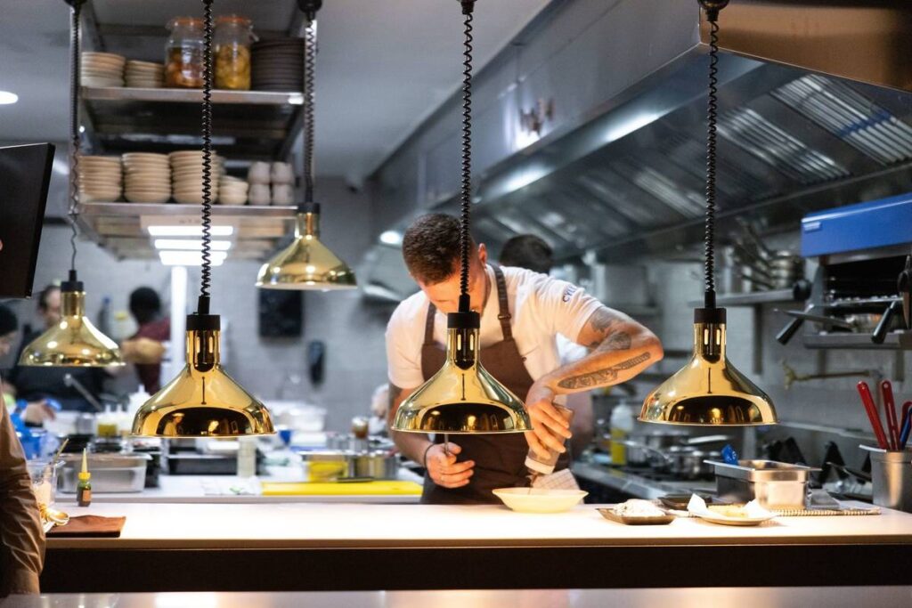 A chef in Greek restaurant kitchen, Cylla