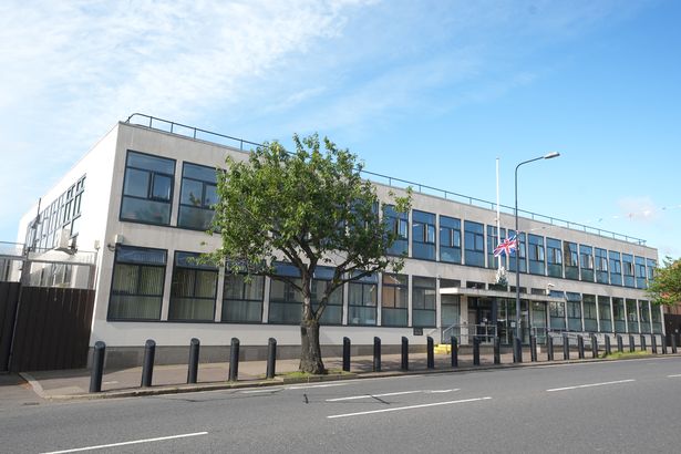 Newtownards Magistrates' Court - wide two storey bland 60s style office block 