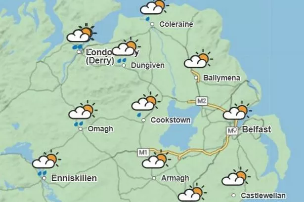 Weather map for 2pm on Saturday, July 19