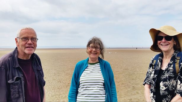 (Left to right) Matthew Wright, Jill Chesworth and Vereena Jones visit Another Place