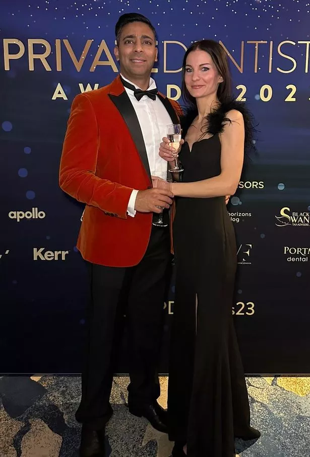 Dr Rez Dilmah and Rosie at a recent award ceremony