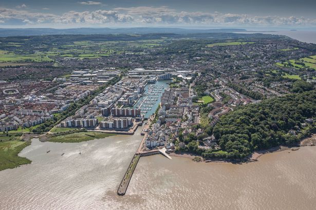 SOMERSET, UNITED KINGDOM. AUGUST, 2017. Aerial photograph of Portishead Quay Marina on August 15th 2017.  Located on the southern banks of the Bristol Channel, five miles west of Bristol City centre. (Photograph by David Goddard/Getty Images)