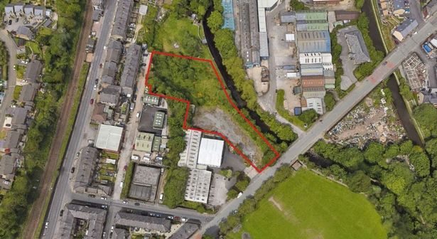 Aerial image of the site off Egmont Street, Mossley earmarked for development