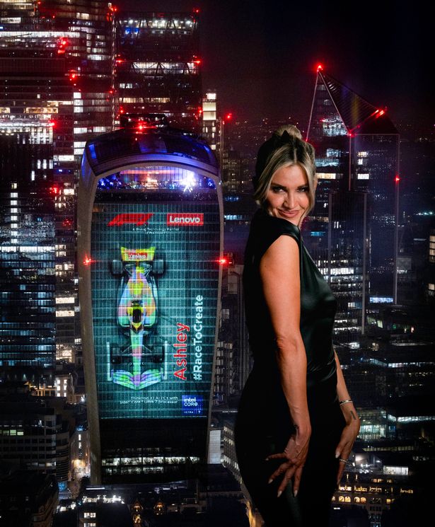 Ashley Roberts shows off her livery design