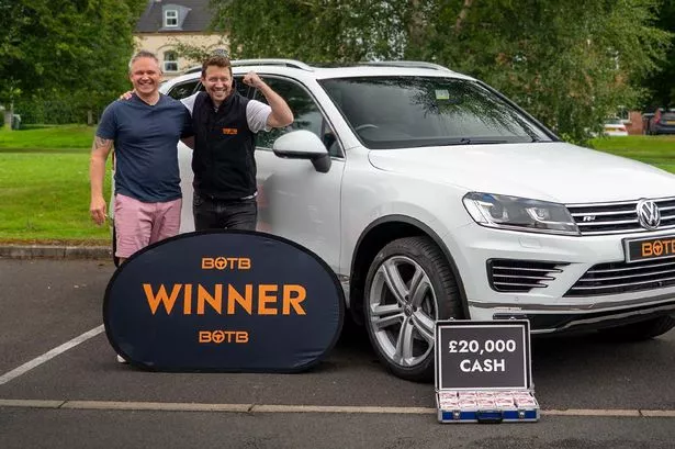 Simon Lloyd with online competition firm BOTB presenter Christian Williams 
