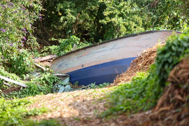 Residents of Belroyal Avenue in Broomhill Bristol, Friday 18 July  2025  who are up in arms with excessive fly tipping (including a boat) in the lane behind their homes