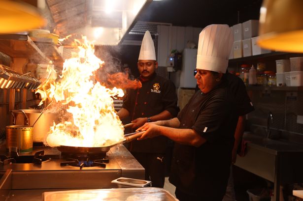 Chefs at work at The Indian Hive in Wallasey