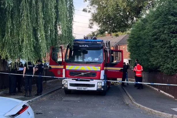 Emergency services at the scene on Monday