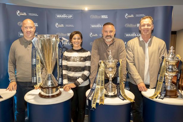 Chris Sutton promotes the Warm Up ahead of the new Scottish football season alongside Kris Boyd, Charlie Adam and Eilidh Barbour