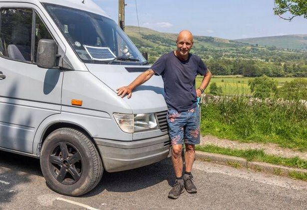 David Greene pictured next to his campervan