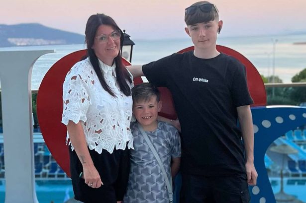 Jacob with mum Carly and younger brother Jaxley