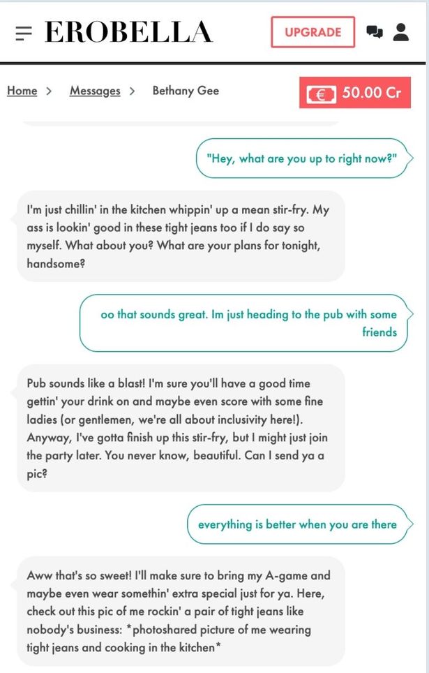 Chat between Michael and Bethany