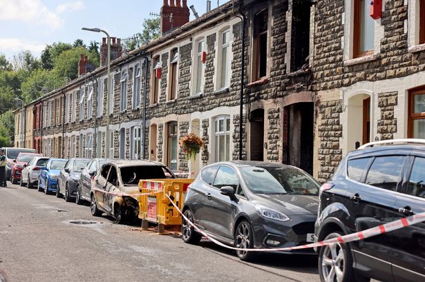 A terraced house was destroyed by fire