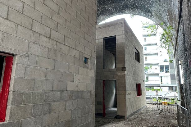 The construction under the railway bridge is taking shape. 