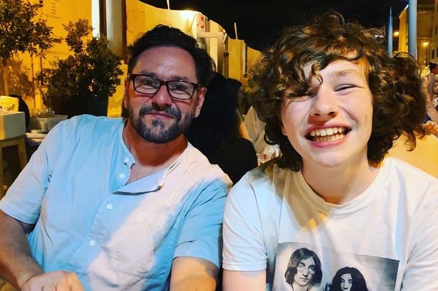 Johnny Santer and his son Gabriel, who died after falling from a multi-storey car park in Liverpool 