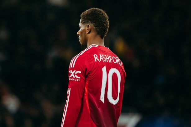 MANCHESTER, ENGLAND - SEPTEMBER 25:  Marcus Rashford of Manchester United in action during the UEFA Europa League 2024/25 League Phase MD1 match between Manchester United and FC Twente at Old Trafford on September 25, 2024 in Manchester, England. (Photo by Ash Donelon/Manchester United via Getty Images)