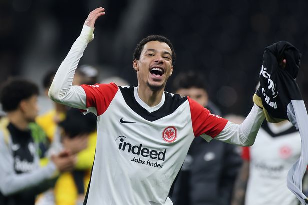 Hugo Ekitike celebrates