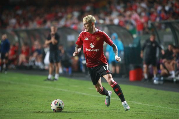 Alejandro Garnacho in action on Manchester United's post-season tour in May.