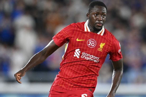 Ibrahima Konate of Liverpool during the friendly match against Yokohama F Marinos at Nissan Stadium on July 30 2025 in Yokohama, Kanagawa, Japan