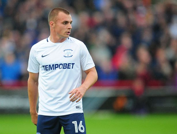 Liam Grimshaw in action for Preston North End.