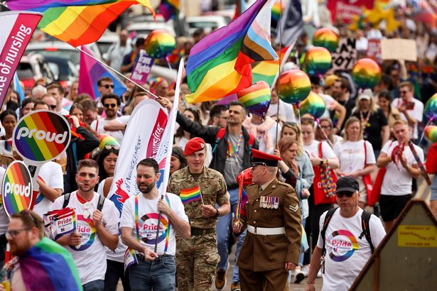 Members of the public attend Pride Mardi Gla on July 16, 2022 in Glasgow, Scotland.