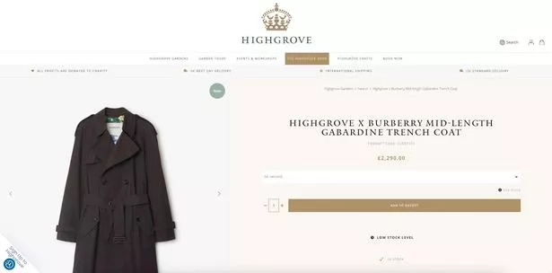 The new Highgrove x Burberry Castleford trench coat has hit the shelves for a £2,490.
