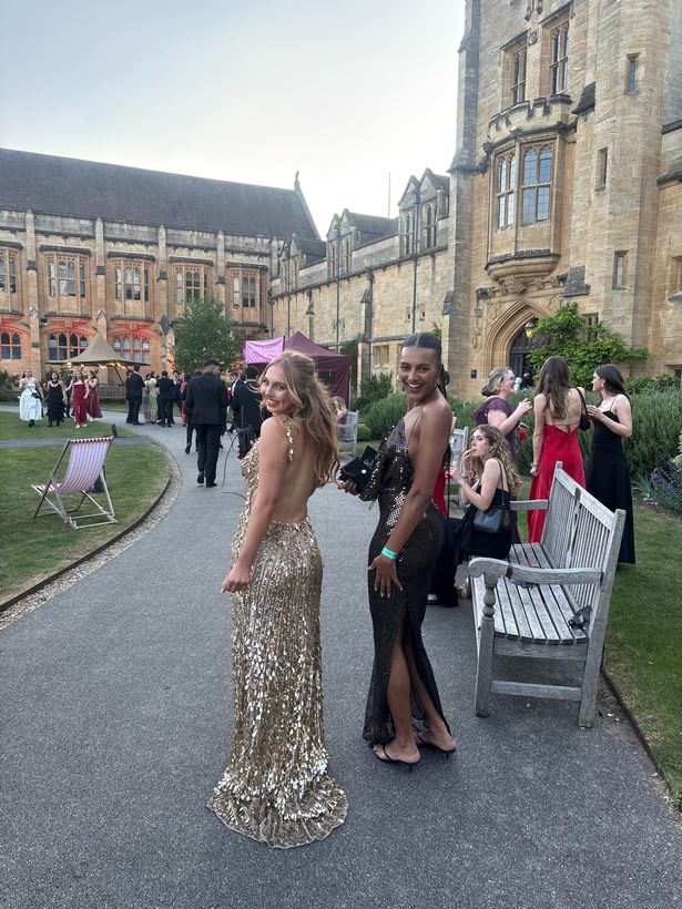 Iris De'Ath as Ball President for Mansfield’s triannual ball with her friend