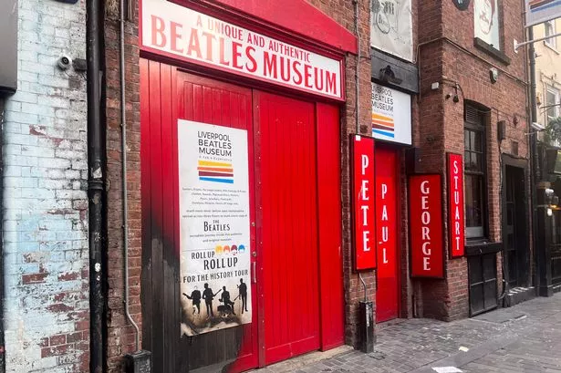 A fire caused damaged to one side of The Beatles Museum door