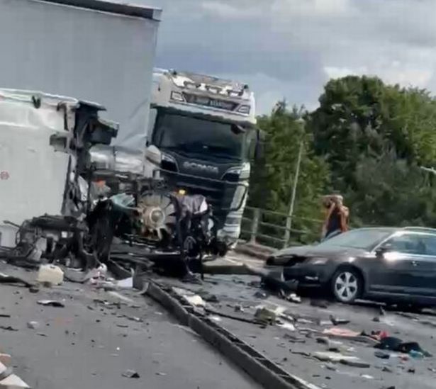 A number of vehicles were severely damaged