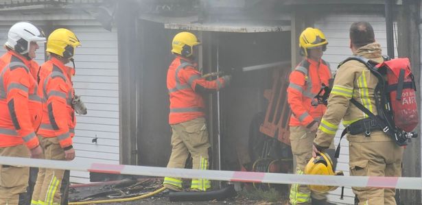 Fire crews at the scene
