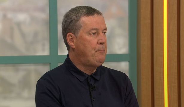 Tim Lovejoy and Simon Rimmer hosting Sunday Brunch on Channel 4, July 6, 2025. Guest Peter Hooton of The Farm on the show
