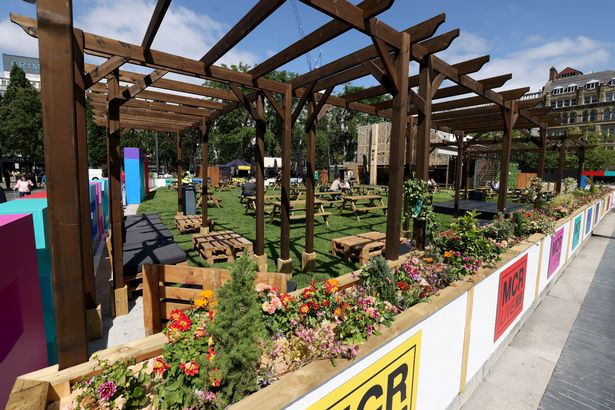 The MCR Live '25 hub at Piccadilly Gardens