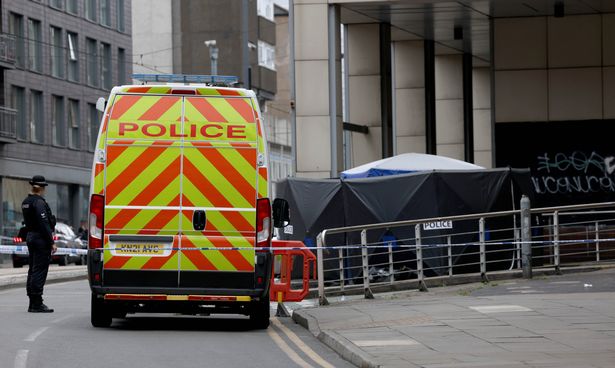 Police taped off the area 