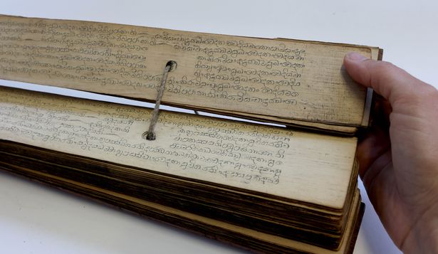 A sutra, or sermon, by Buddha on meditation which was being worked on in the conservation suite