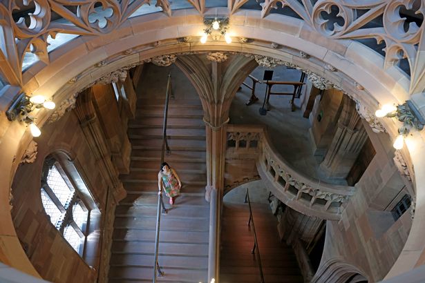 A dizzying look down onto the grand staircase
