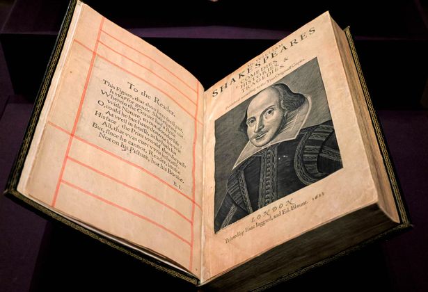 A Shakespeare First Folio on display